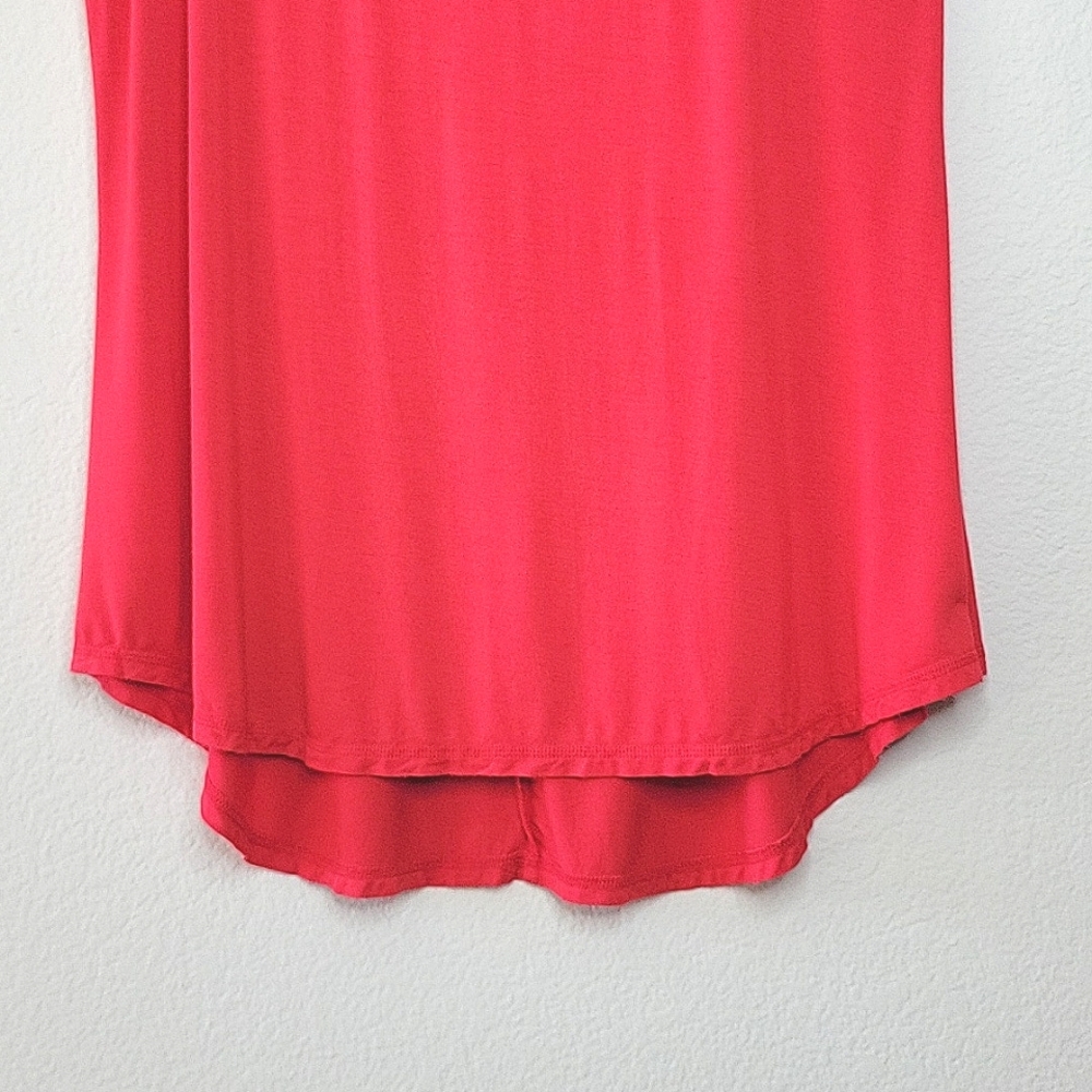 LIVI Coral Pink Sleeveless Tunic Tank Top size 14/16 Criss Cross Summer Colorful - Picture 4 of 12